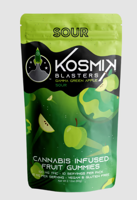 Photograph of product: Gamma Green Apple Gummies 100mg  20pk