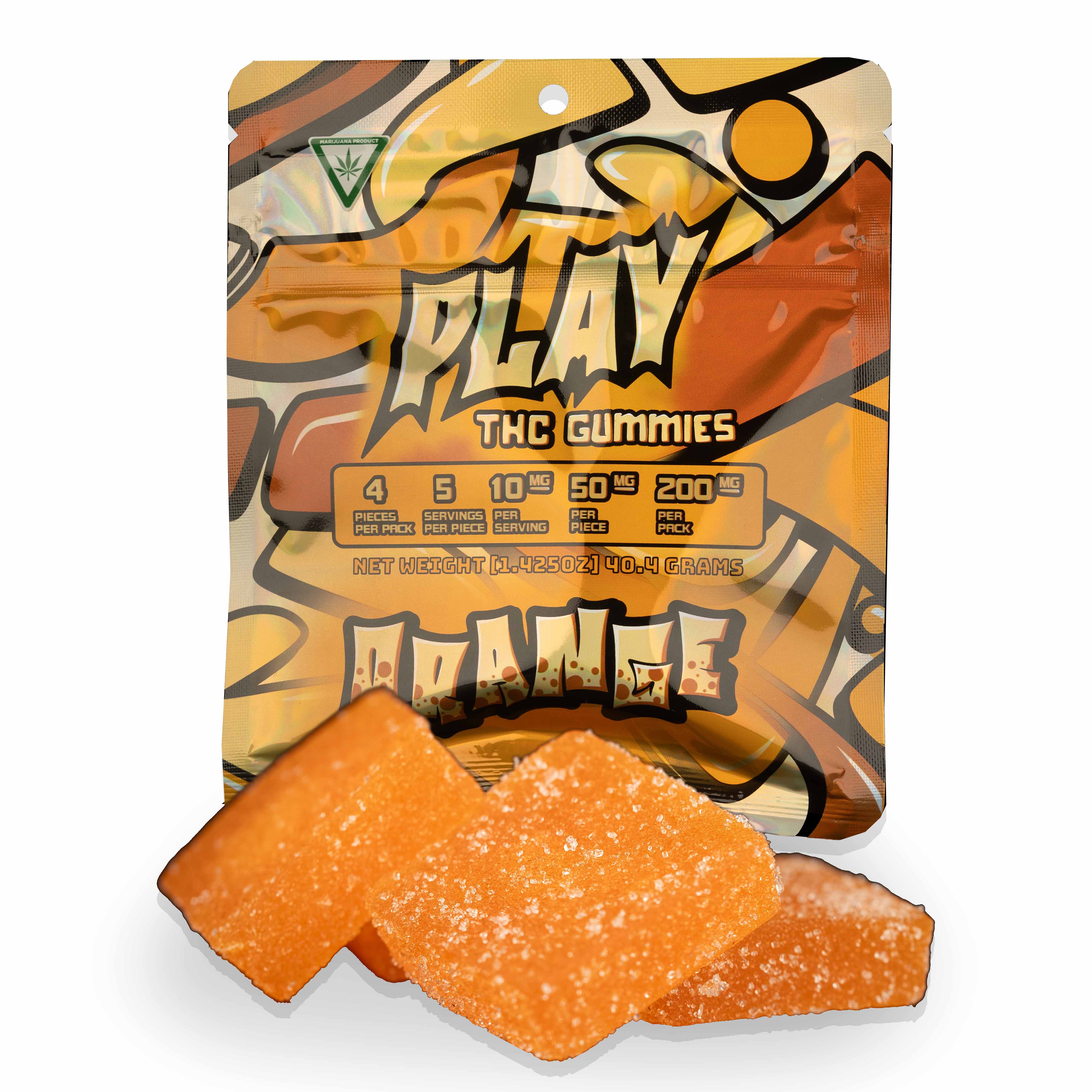 Photograph of product: Play - Orange Gummies 4pk 200mg