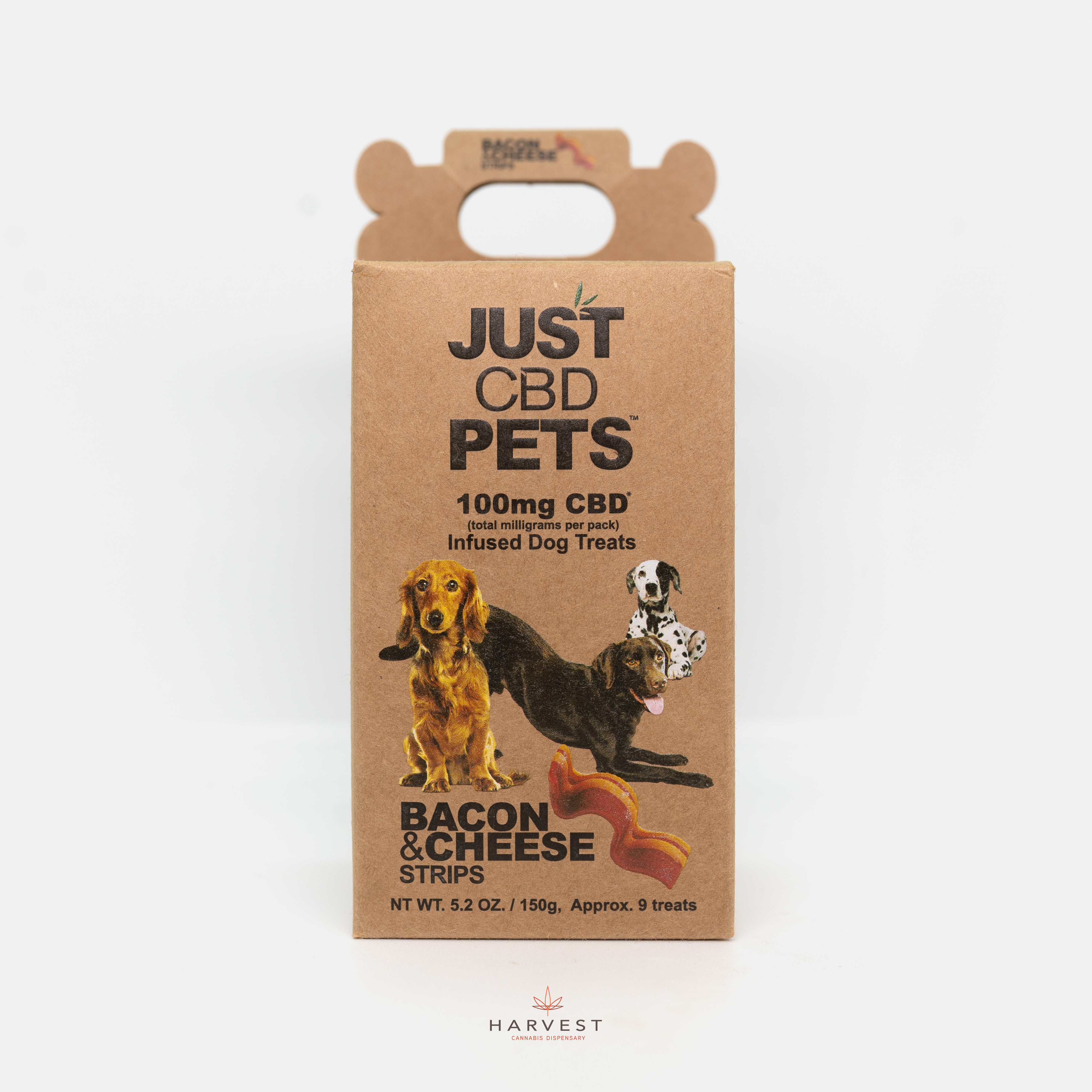 Photograph of product: JustCBD - 100mg Dog Treats - Bacon and Cheese