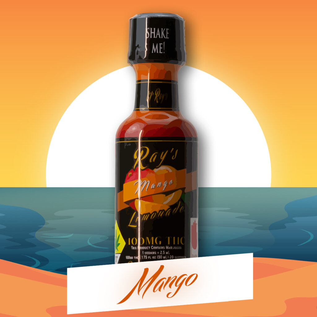 Photograph of product: lil' Rays | Mango Lemonade | 1.75 fl oz Shot | DOH | 100mg TH-oui