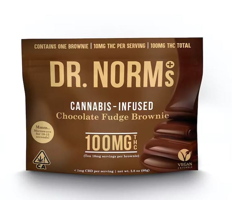 Photograph of product: CHOCOLATE FUDGE BROWNIE 100MG - DR. NORMS