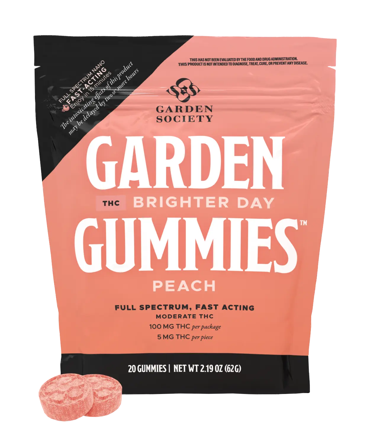 Photograph of product: Garden Society Gummies 20pk/100mg- Peach