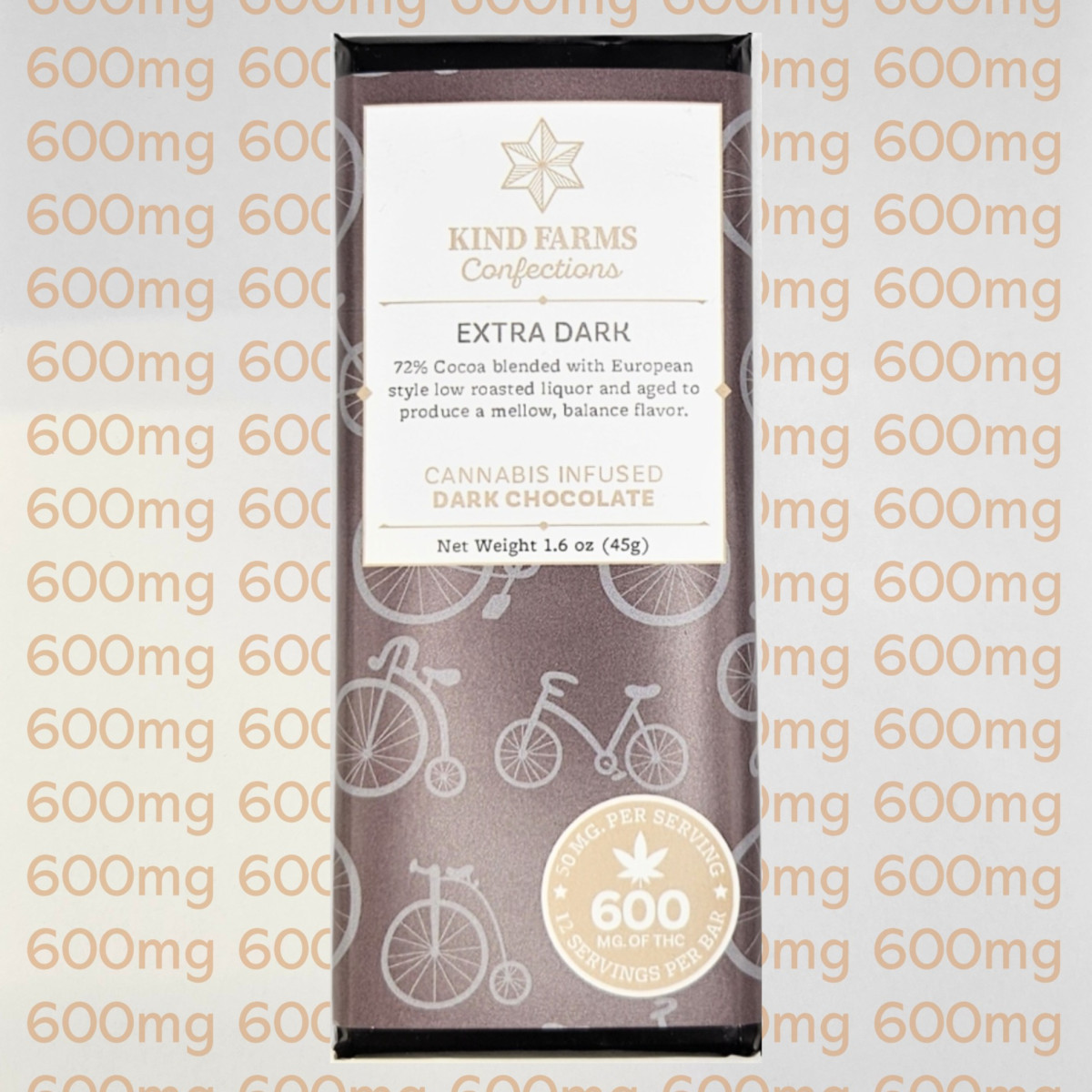Photograph of product: Kind Farms | Extra Dark | 600MG Choc Bar