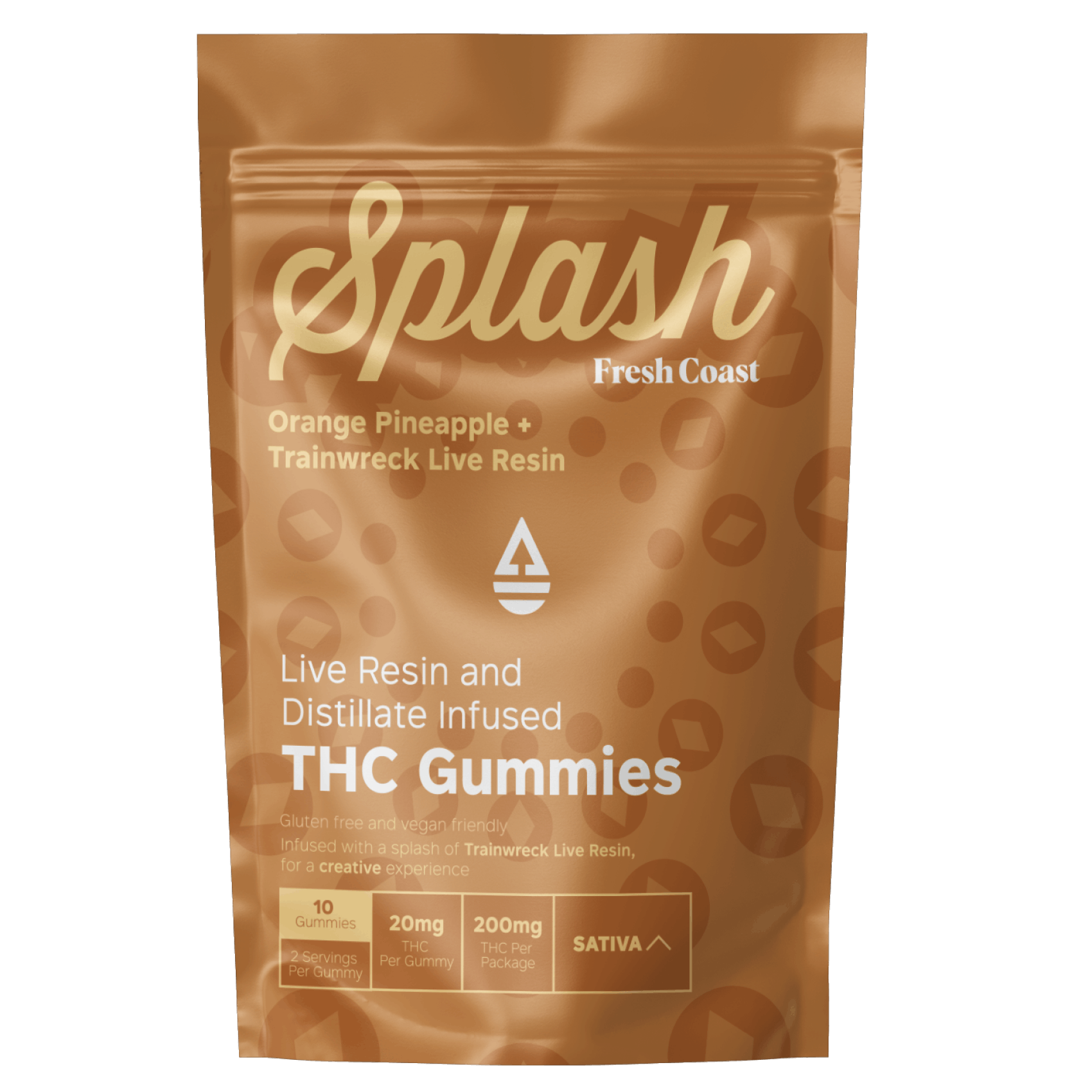 Photograph of product: Orange Pineapple/Trainwreck | Splash TH-oui Gummies 200mg | Oui'd