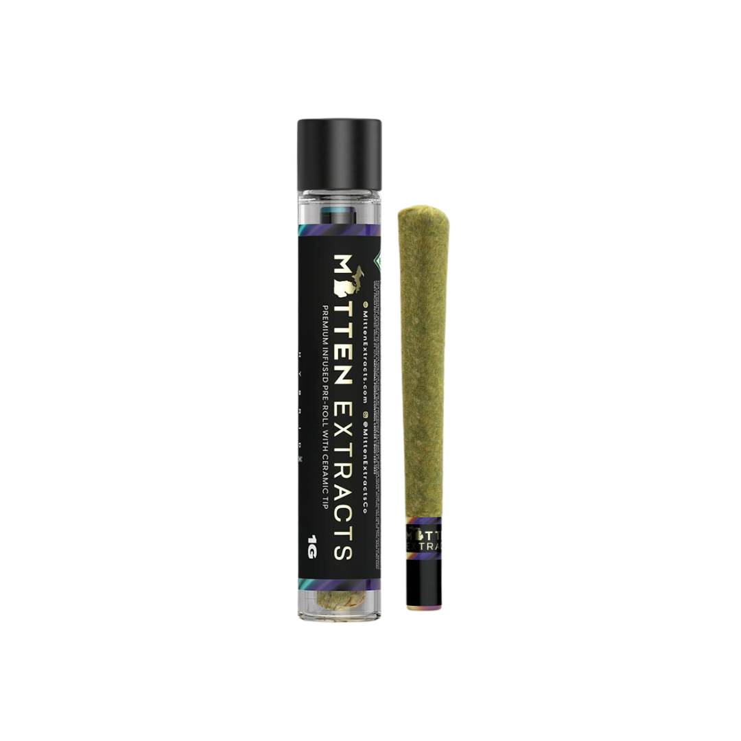 Photograph of product: Mitten Extracts | Peach Cobbler Infused Pre-Roll | 1.25g