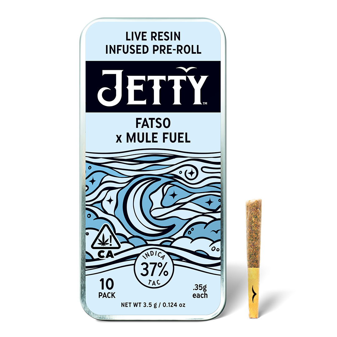 Photograph of product: 10pk - Fatso x Mule Fuel - Live Resin Infused - 3.5g (I) Jetty