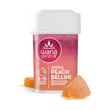 Photograph of product: Vegan Gummies | Wana Quick | Peach Bellini [10pk]