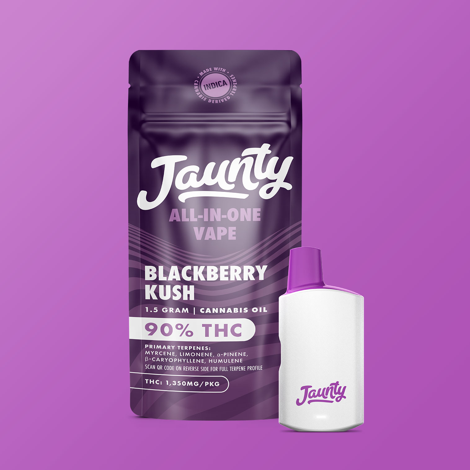 Photograph of Product: Blackberry Kush | AIO Palm | 1.5g