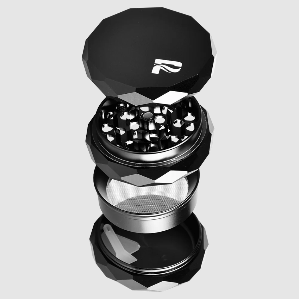 Photograph of product: Diamond Faceted Aluminum Grinder 4pc 2.25" Assorted Colors