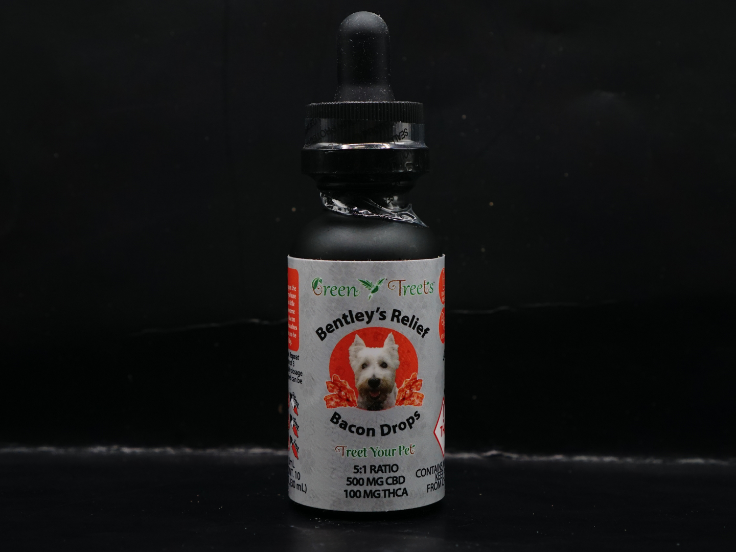 Photograph of product: Green Treets Pet Tincture - Bentley's Relief Bacon Drops