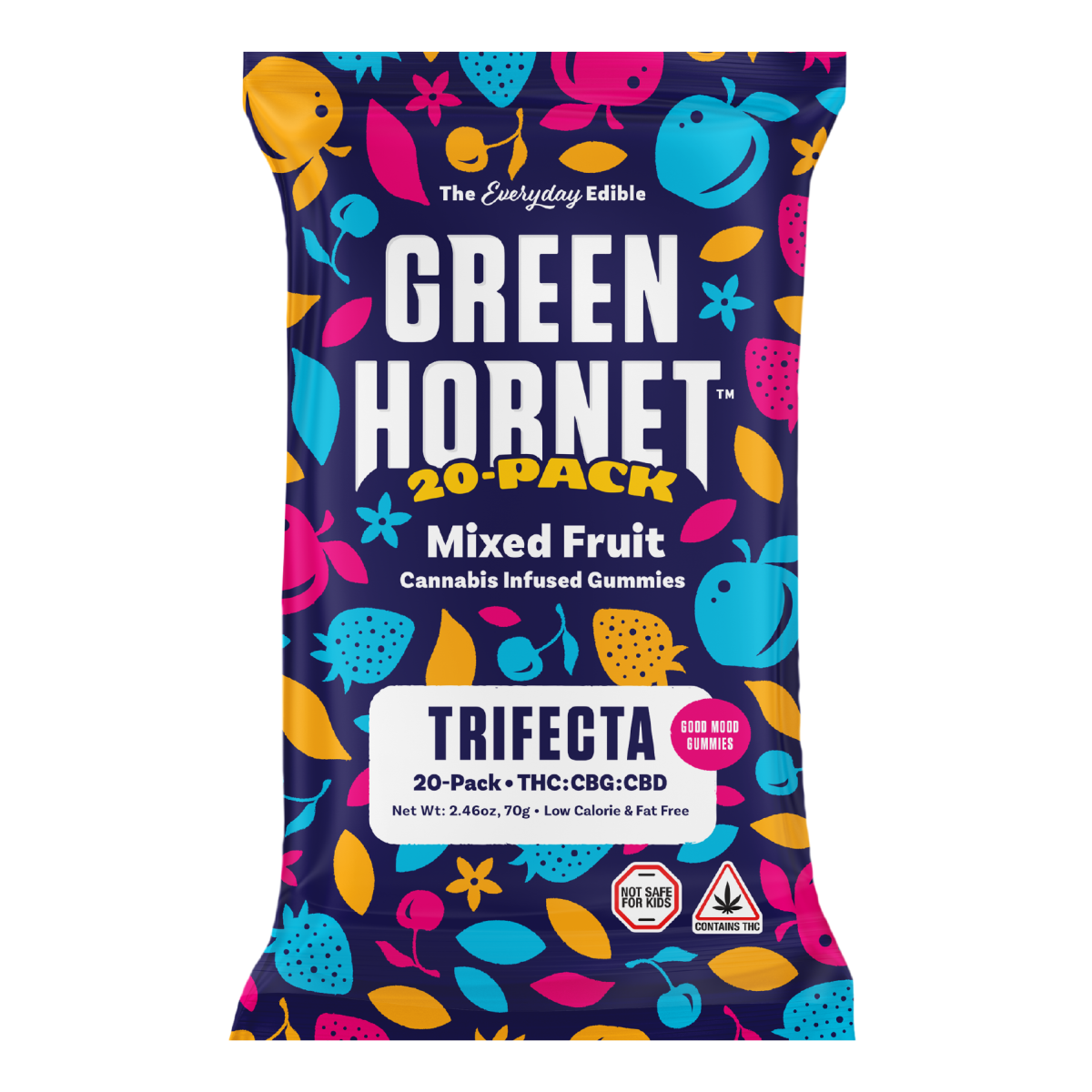 Photograph of product: Green Hornet Gummies- Trifecta 1:1:1 Mixed Berry