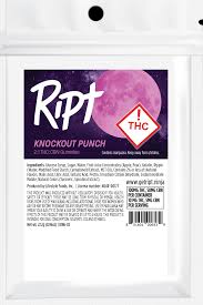 Photograph of product: Ript | Gummies | Knockout Punch 2:1 TH-oui:CBN | 100mg