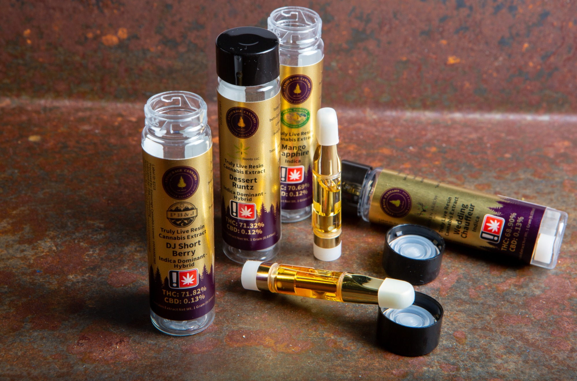 Photograph of product: Entourage Live Resin Samoas Cartridge