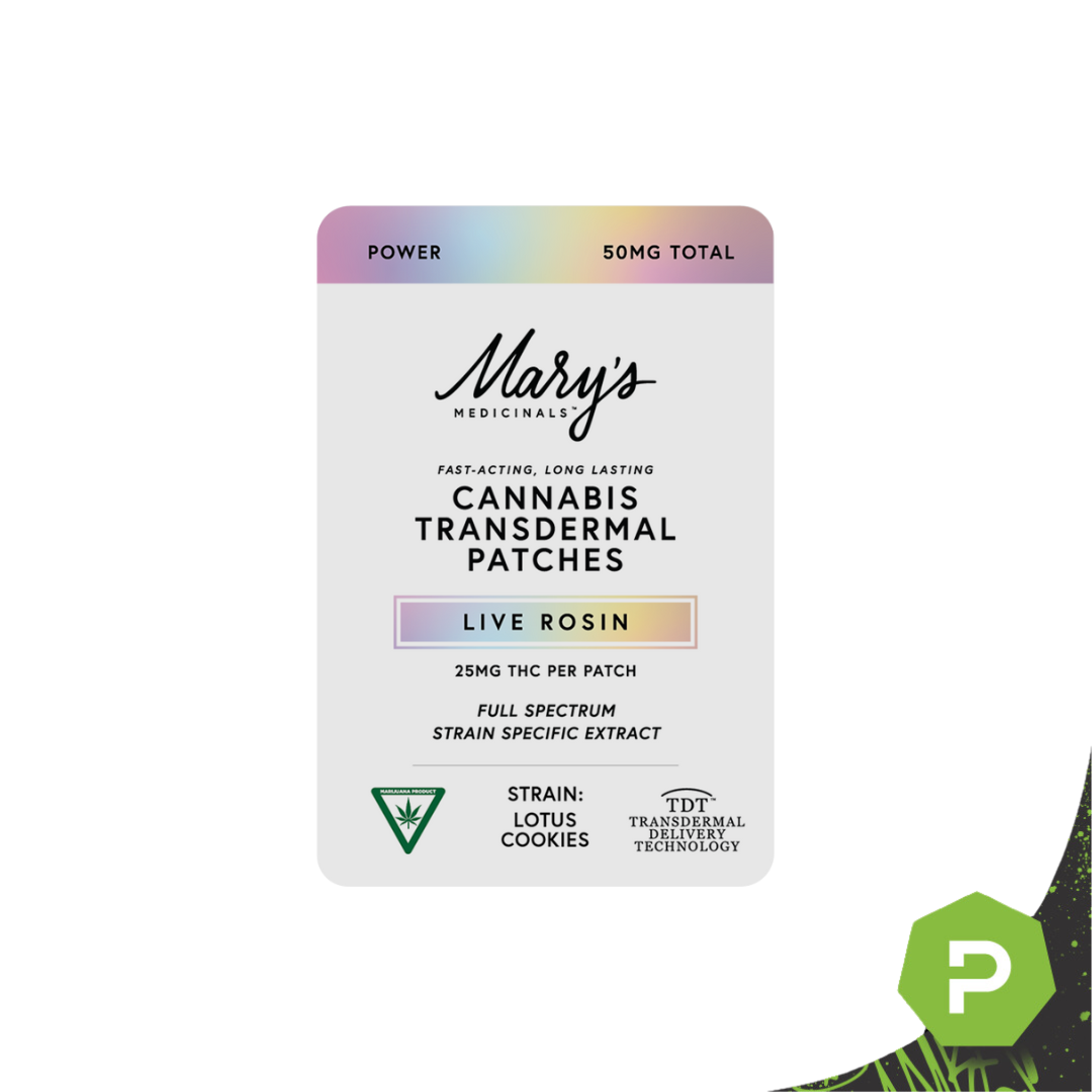 Photograph of product: Mary's | 50mg Rosin Transdermal Patch 2pk | Power Lotus Cookies