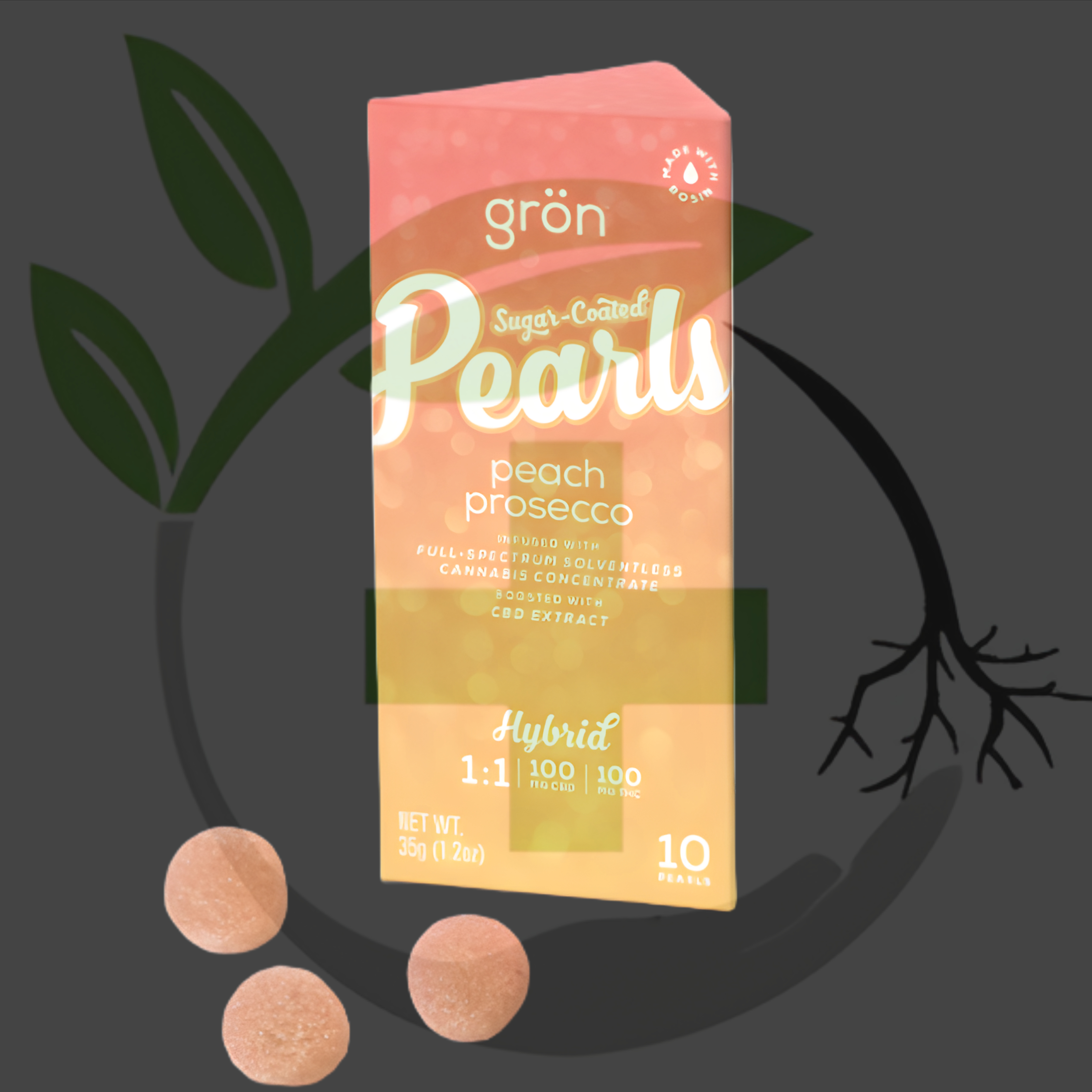 Photograph of product: Gummy - TF - Gron - 100mg 10pc - Peach Prosecco 1:1