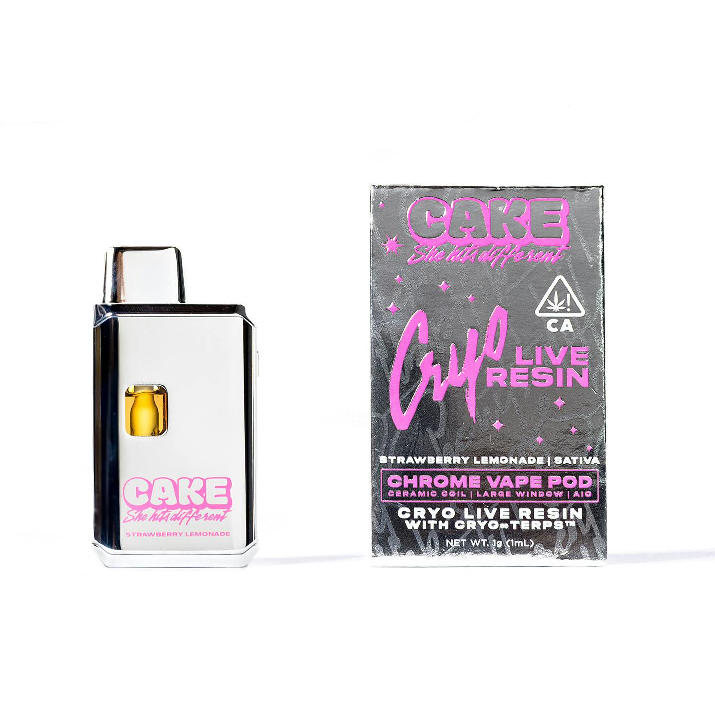 Photograph of Product: CAKE She Hits Different | Strawberry Lemonade Live Resin All-In-One | 1g