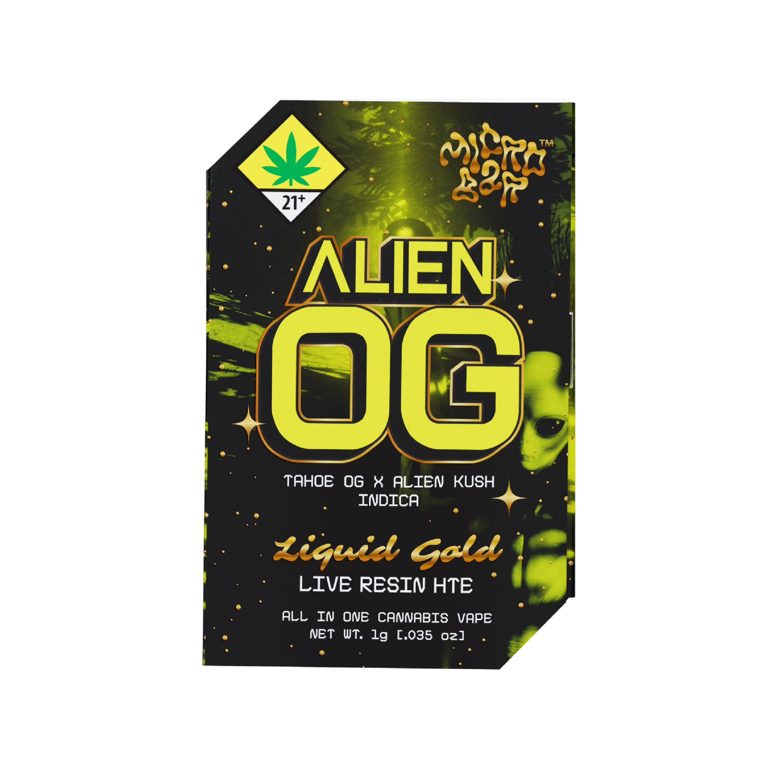 Photograph of product: Alien OG - LIQUID GOLD - Live Resin Disposable | 1g