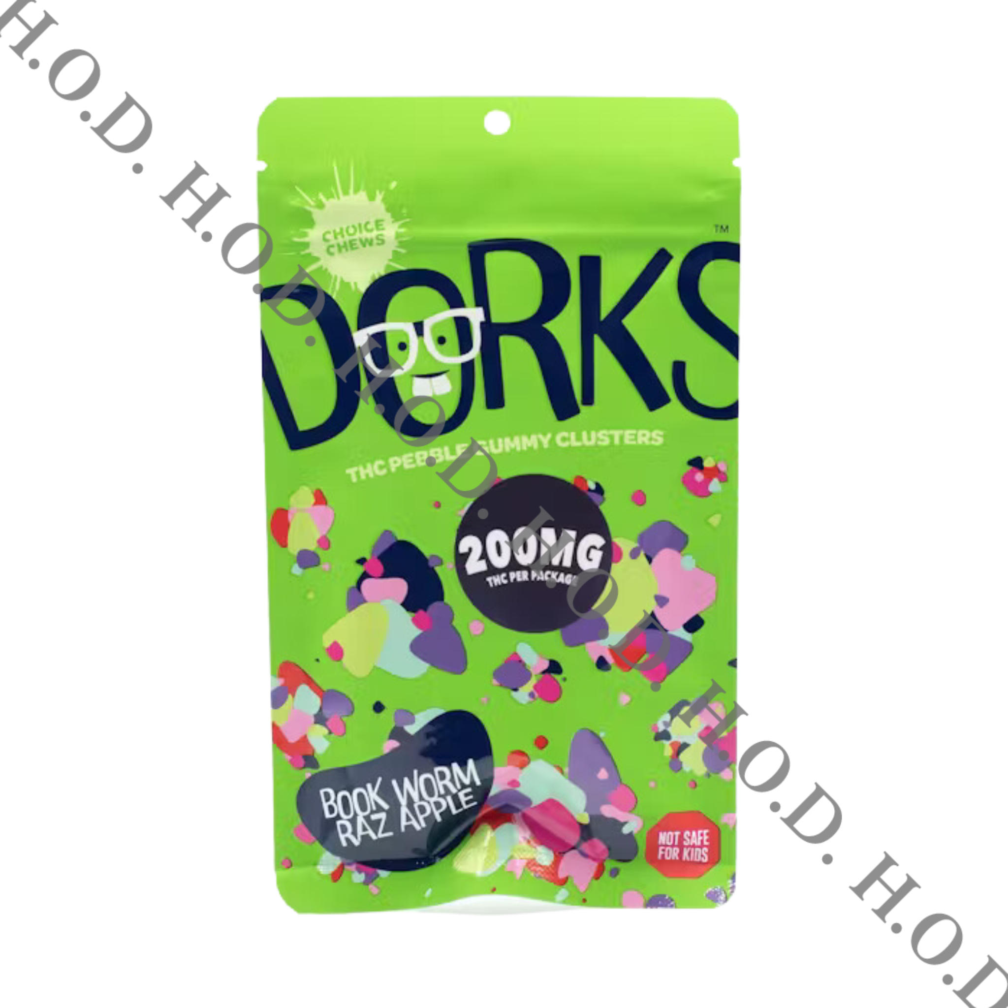 Photograph of product: Choice Book Worm Raz Apple Dorks Gummies 200mg