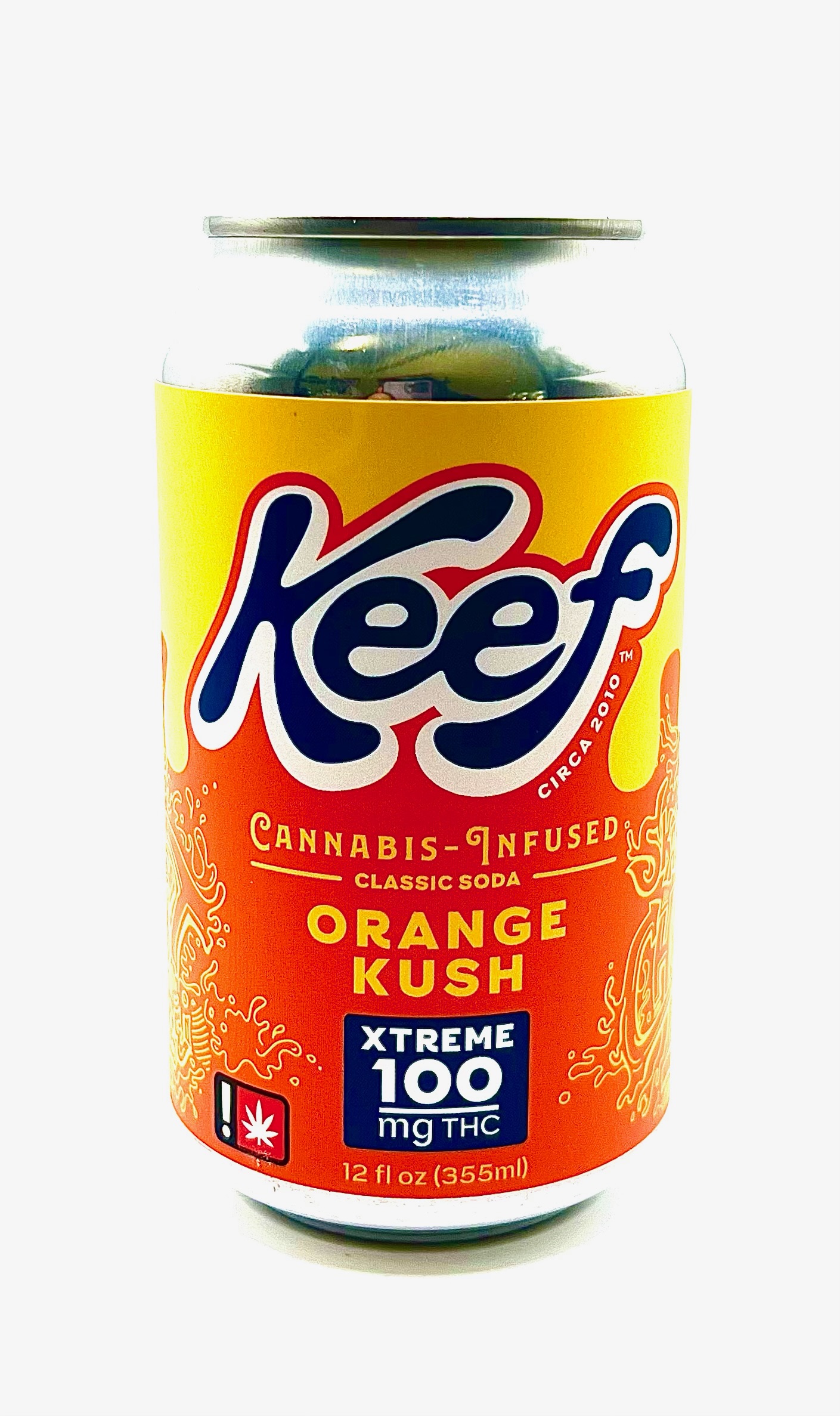 Photograph of product: Keef Cola | Orange Kush | TH-oui | 100mg Infused Soda