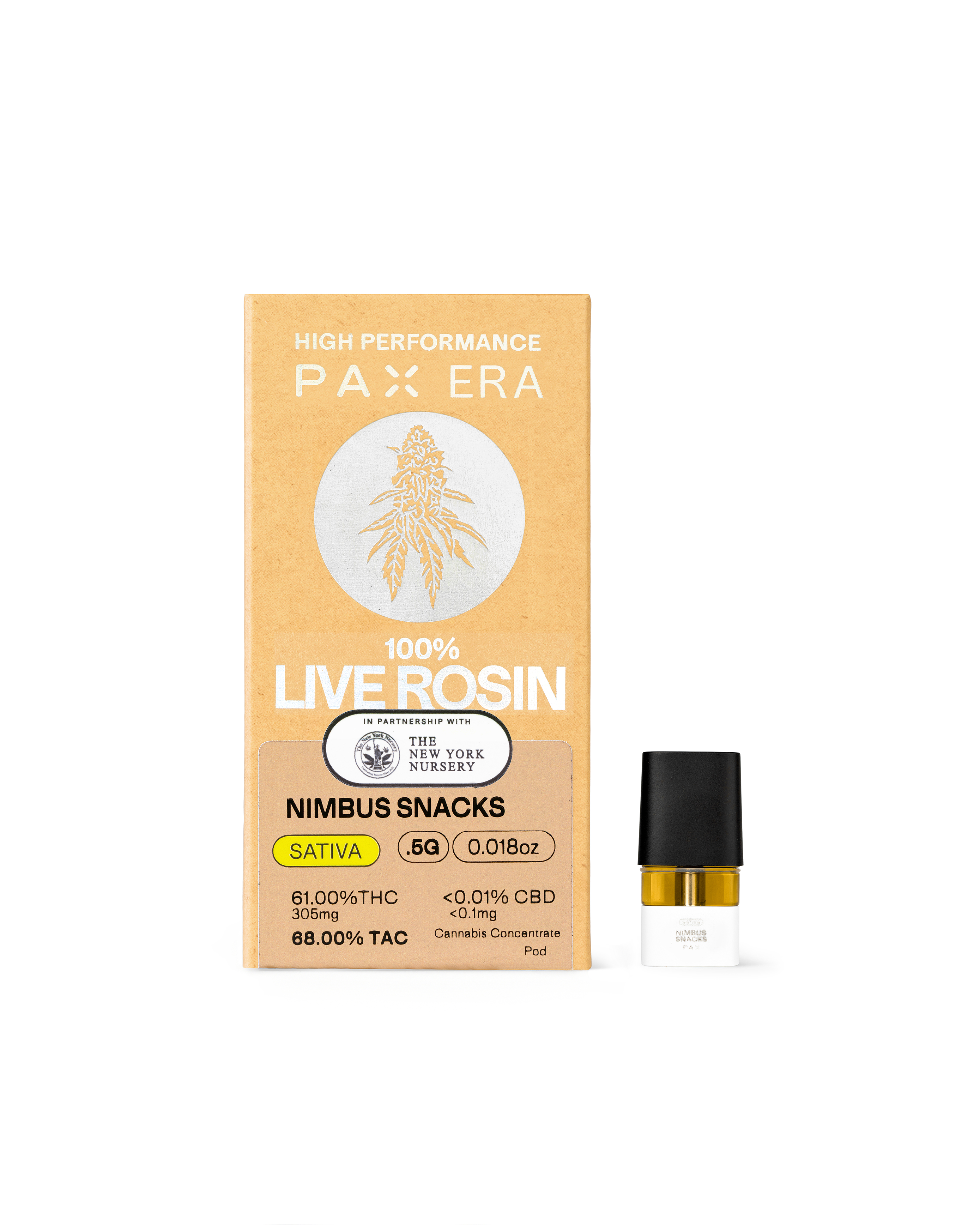 Photograph of Product: 100% Live Rosin NIMBUS SNACKS | .5 g Pod