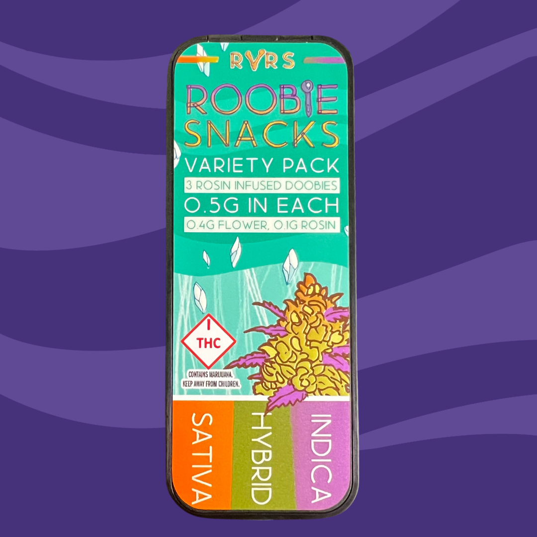 Photograph of product: Roobie Snacks - Variety Pack (I/H/S) - Infused Rosin Pre Rolls - 1.2g