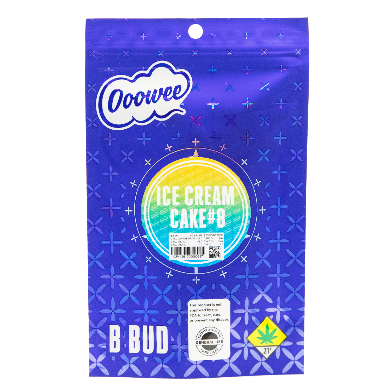 Photograph of product: Ooowee: Ice Cream Cake #8 (I) - B Buds - 14g