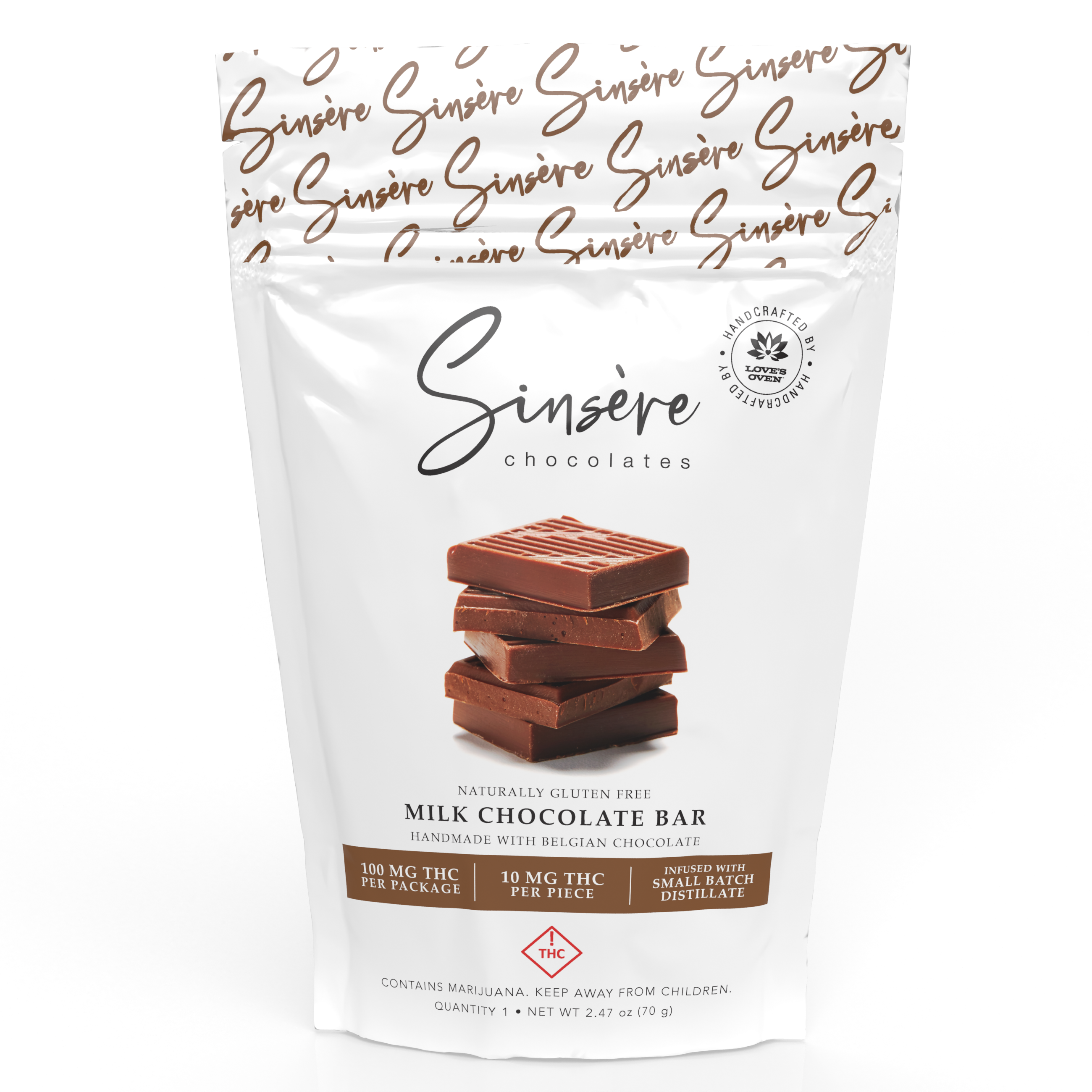 Photograph of product: Sinsere - Rest Easy 1:1:1 Milk Chocolate Bar - 100mg