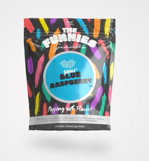 Photograph of product: Gummy Funnies Sour Blue Raspberry [20pk] | 100mg