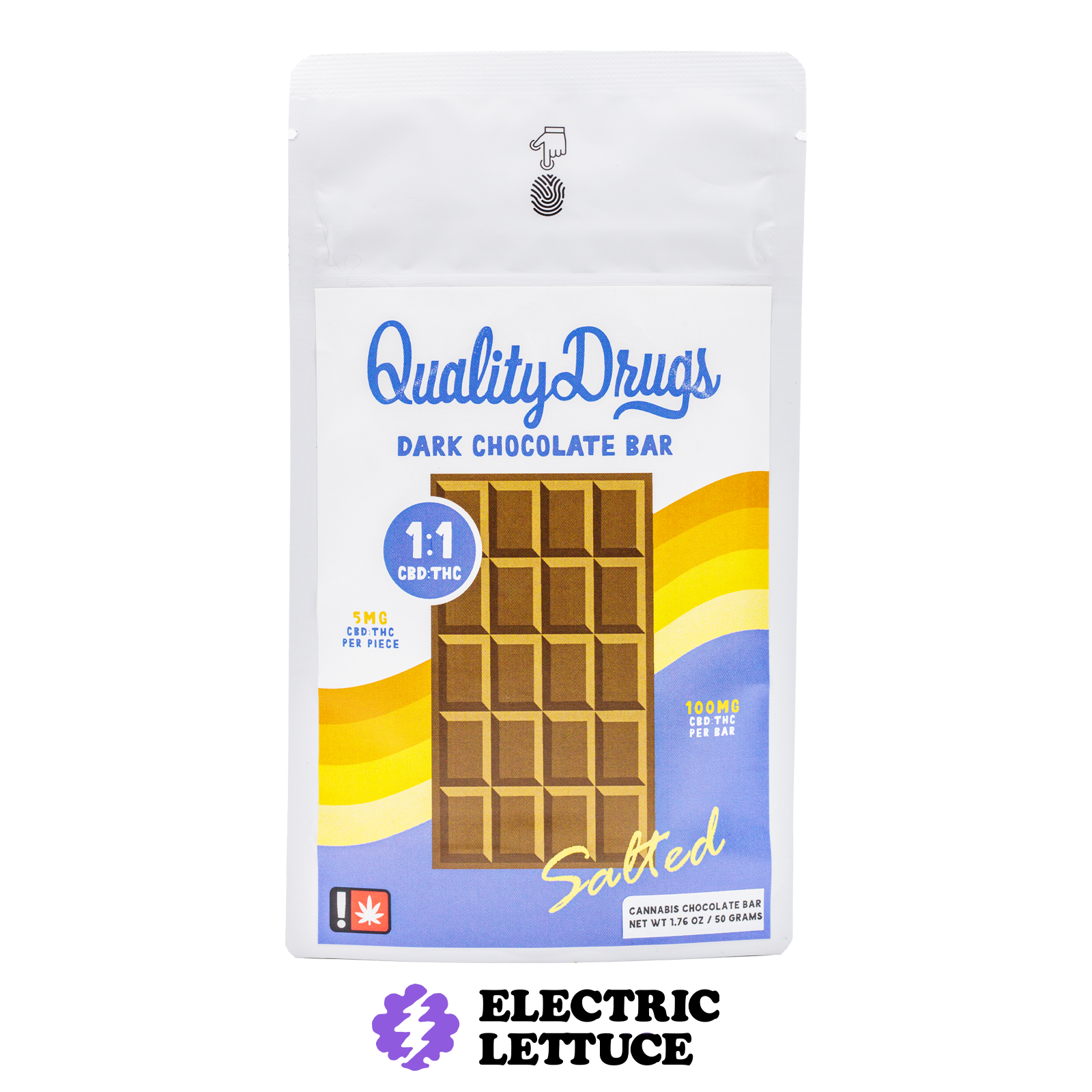 Photograph of product: Quality Drugs 1:1 Salted Dark Chocolate Bar