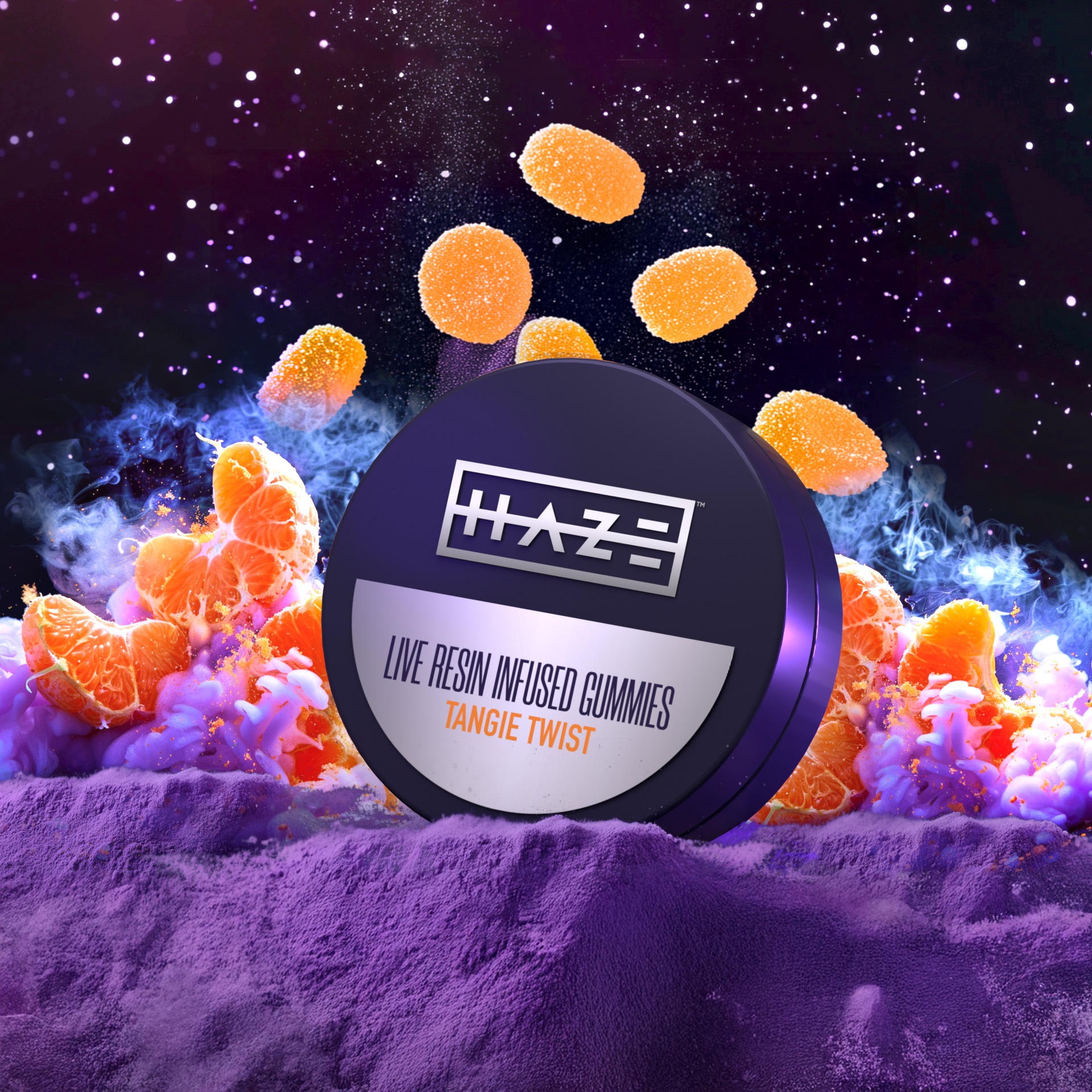 Photograph of product: Haze Tangie Twist (H) Live Resin Gummies 10mg 10pk