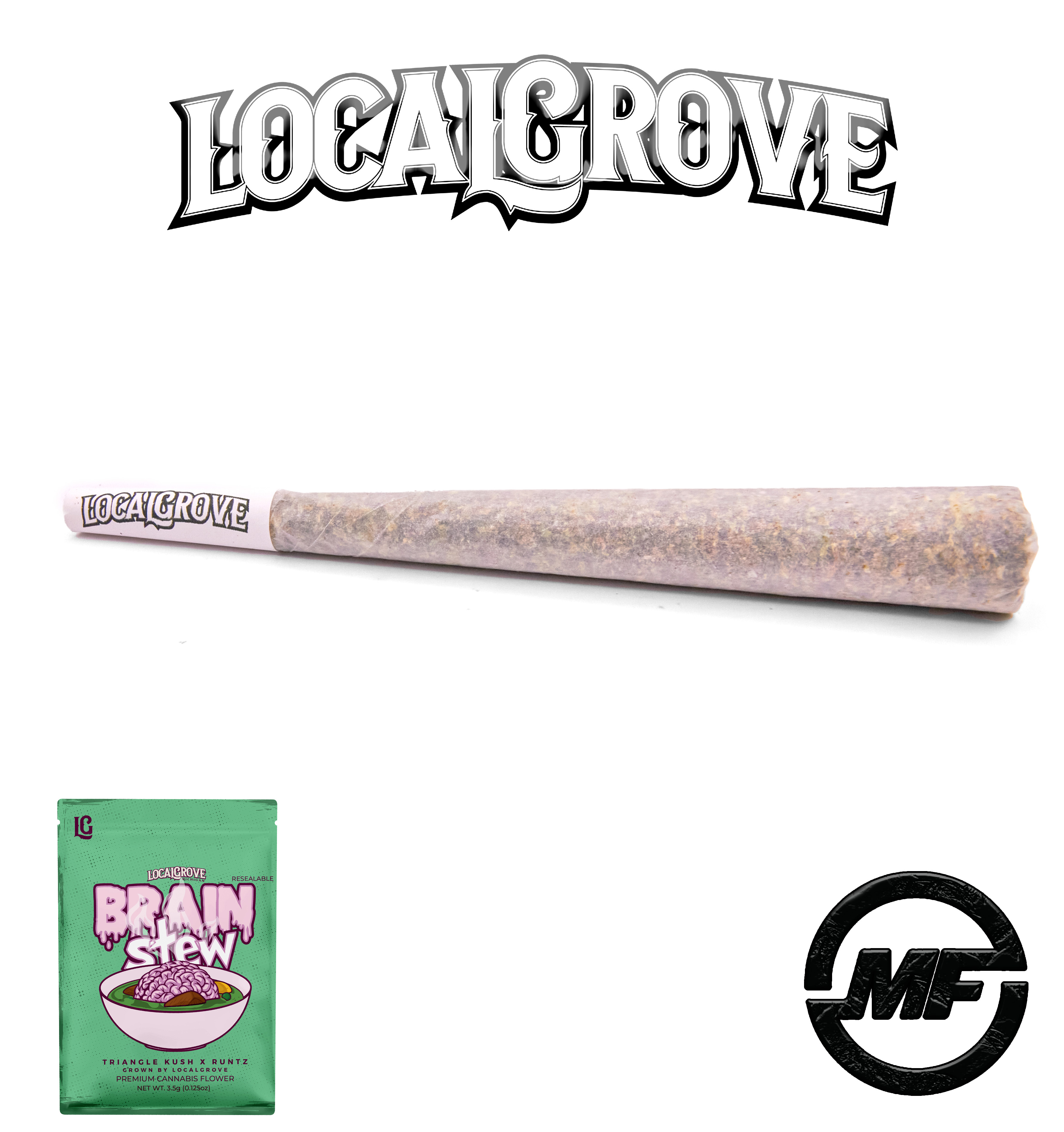 Photograph of product: Local Grove | Brain Stew | Premium Pre-Roll | 1g