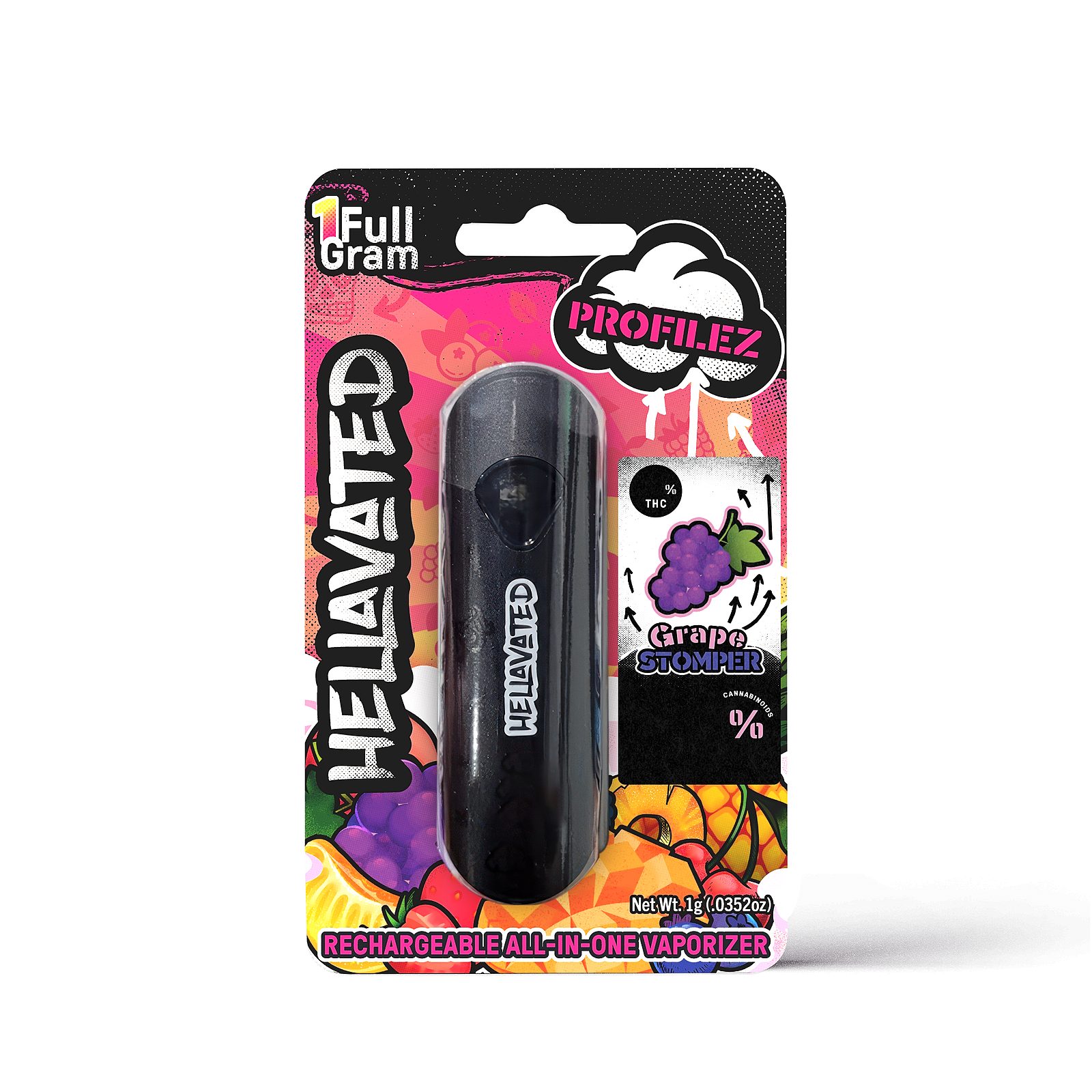 Photograph of product: Hellavated Grape Stomper 2g Cloud Bar Disposable