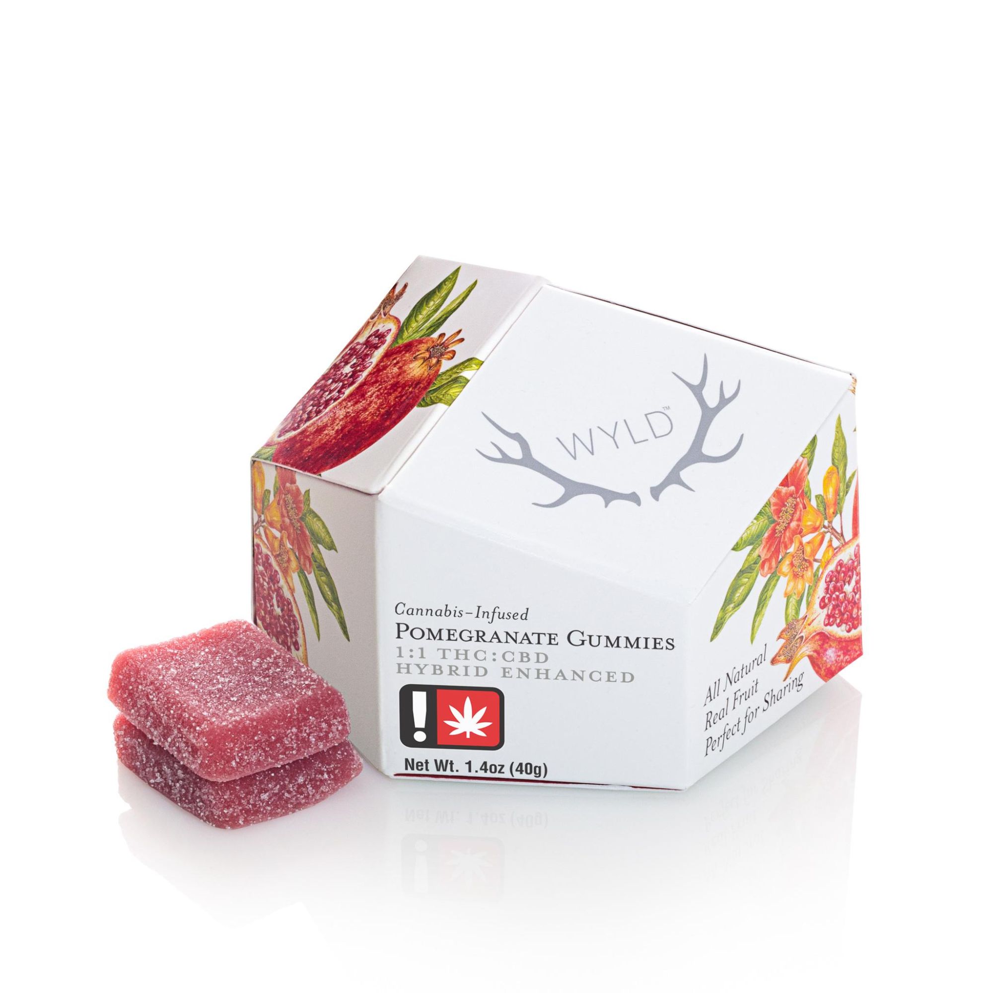 Photograph of product: WYLD | Pomegranate | 1:1 TH-oui:CBD | 10pk