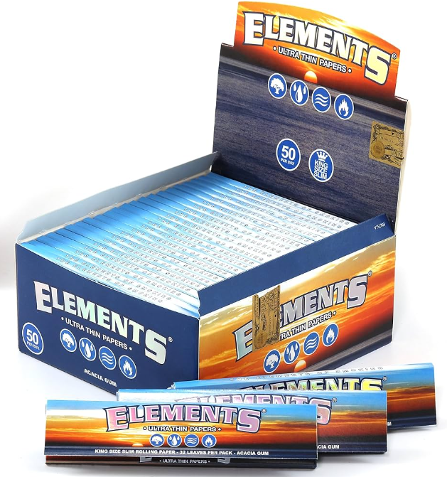 Photograph of product: Elements Ultra Thin Rolling Papers King Size Wide 33pk
