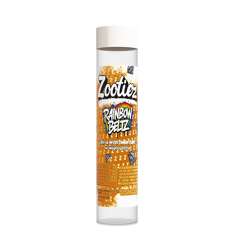 Photograph of product: ZOOTIEZ | RAINBOW BELTZ | TH-ouiA INFUSED PREROLL