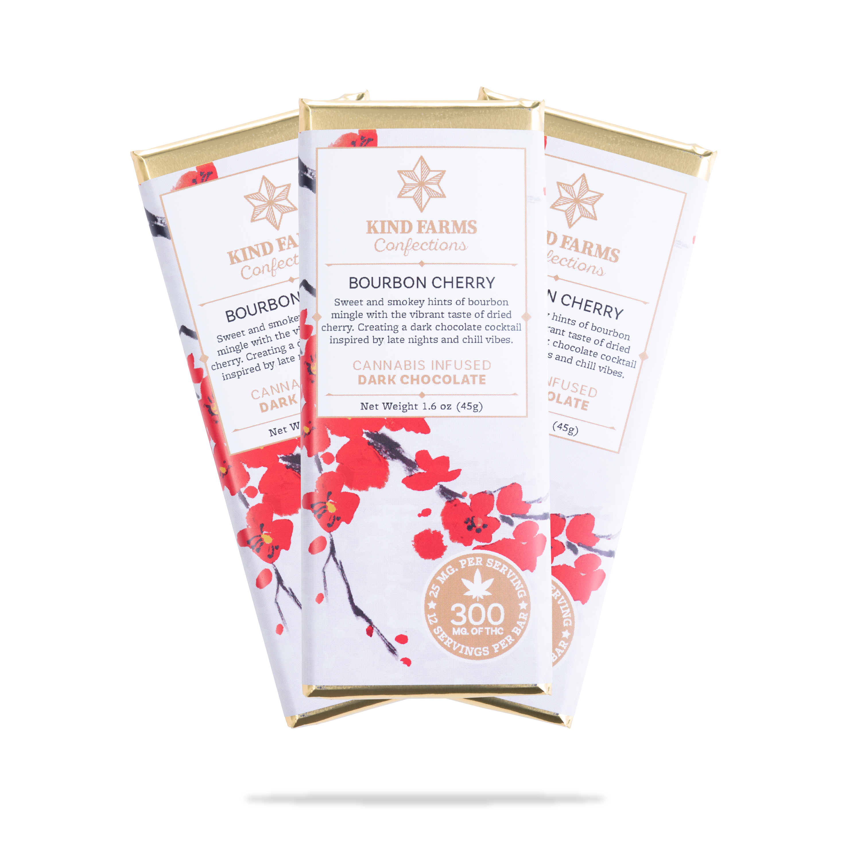 Photograph of product: 300mg KF Bourbon Cherry Chocolate Bar