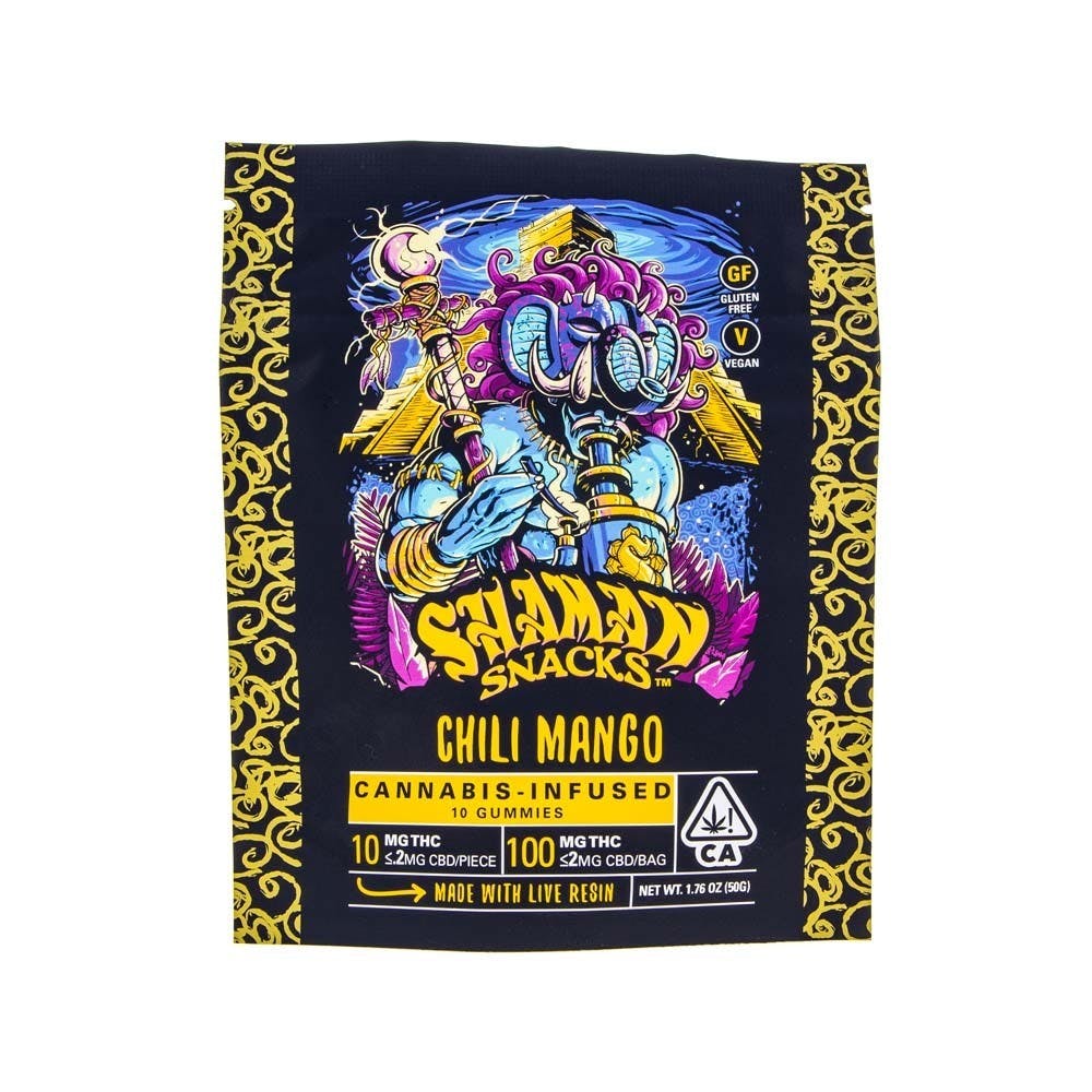 Photograph of product: Shaman Snacks | Chili Mango Gummies (100mg TH-oui)