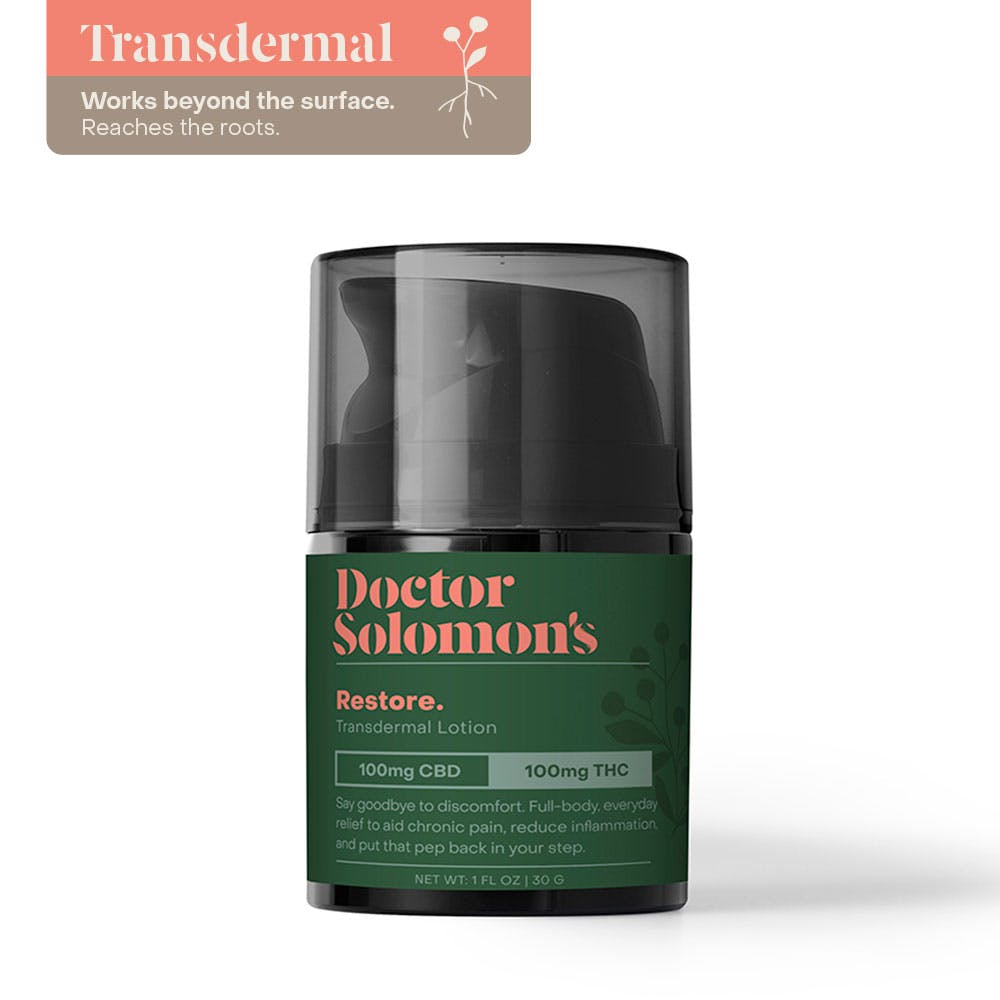 Photograph of product: Dr. Solomon's Restore Lotion 200mg 1:1 (CBD:TH-oui)