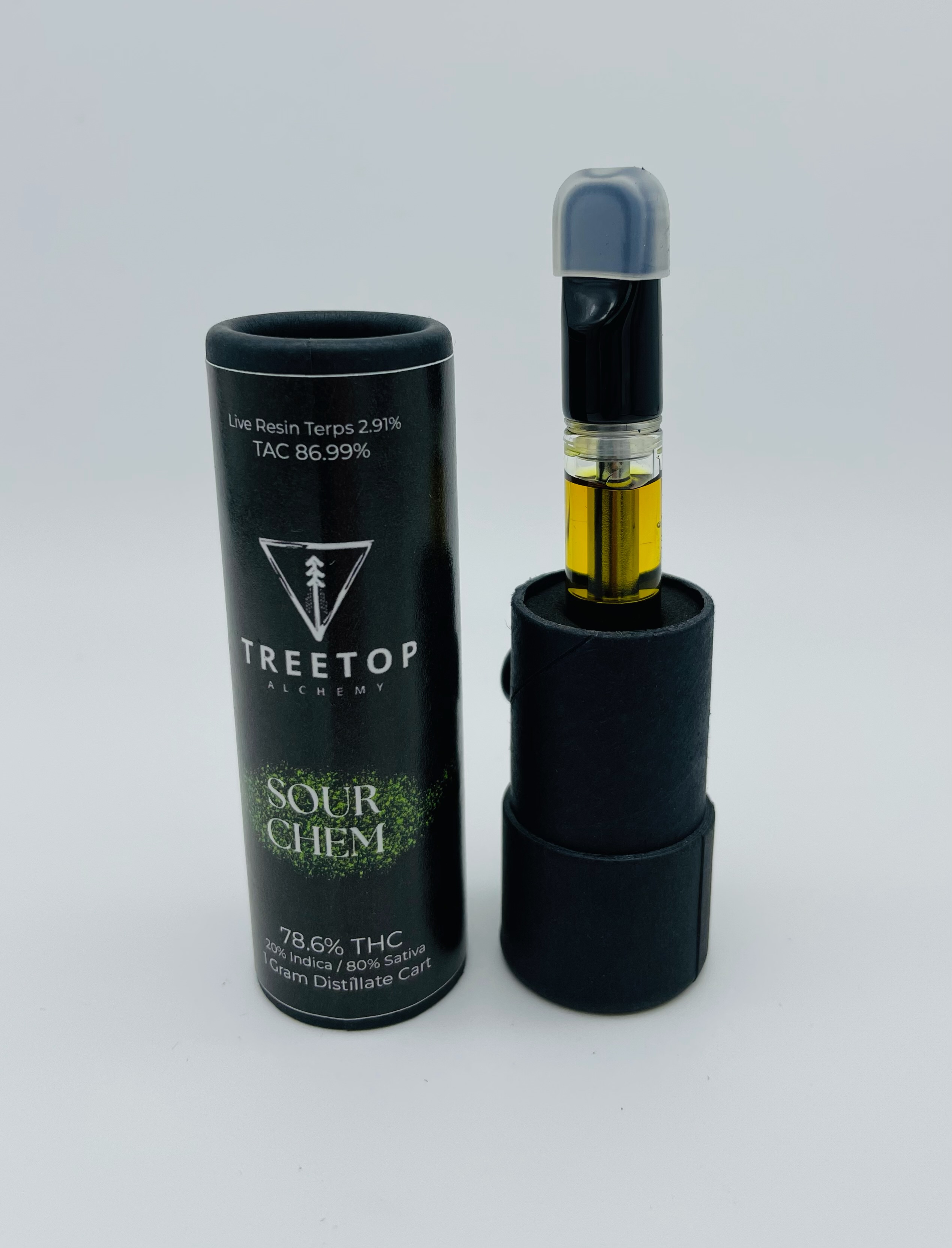 Photograph of Product: Treetop Alchemy  | Sour Chem Distillate  |  Cartridge | 1g |  78.6% THC