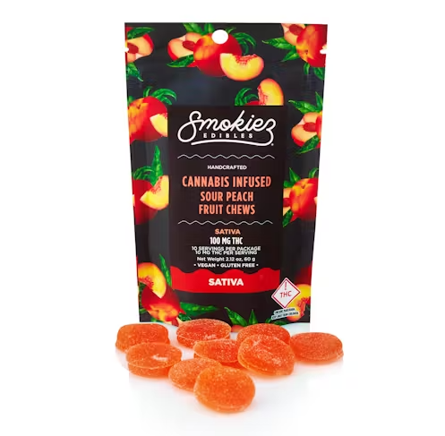 Photograph of product: Sour Peach | Gummies | 100mg