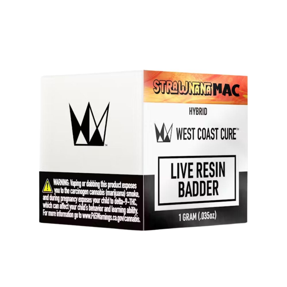 Photograph of product: STRAWNANA MAC LIVE RESIN BADDER 1G - WEST COAST CURE
