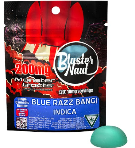 Photograph of product: Blue Razz | 1pk x 200mg | Blasternaut | Monster Xtracts