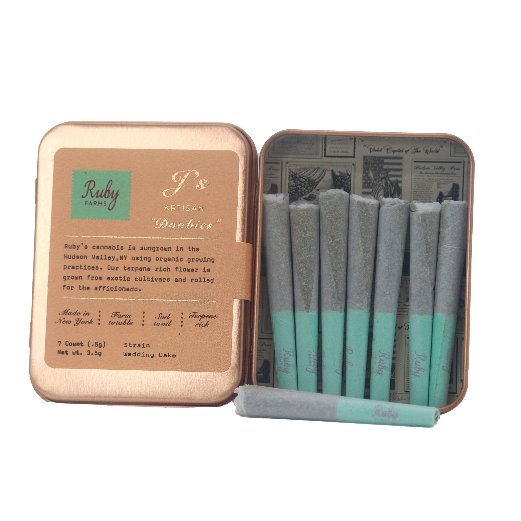 Photograph of product: Ruby Farms - Doobies - Wedding Cake - 7pk Dogwalker Joints