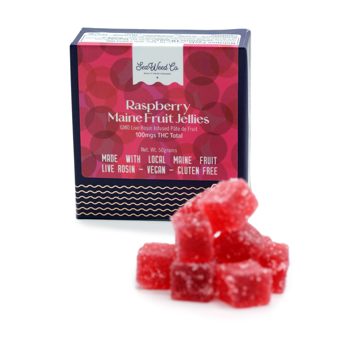Photograph of product: SWC - Maine Fruit Jellies-  Live Rosin - Raspberry 100MG