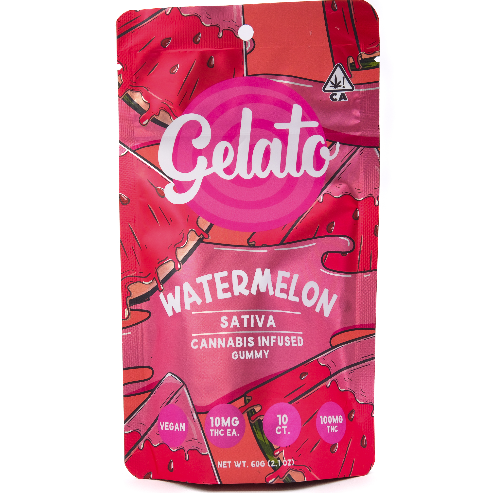 Photograph of product: Watermelon 100mg 10 Pack Gummies - Gelato