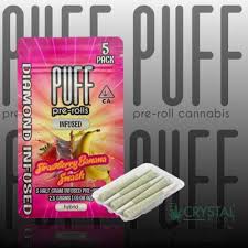 Photograph of product: Strawberry Banana Smash | Diamond Infused Pre-Rolls | 5pk