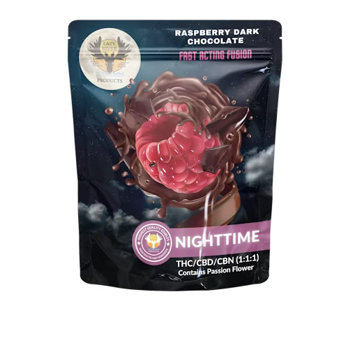 Photograph of product: Moose Bites | Raspberry | 1:1:1 TH-oui:CBD:CBN 50mg 10pk