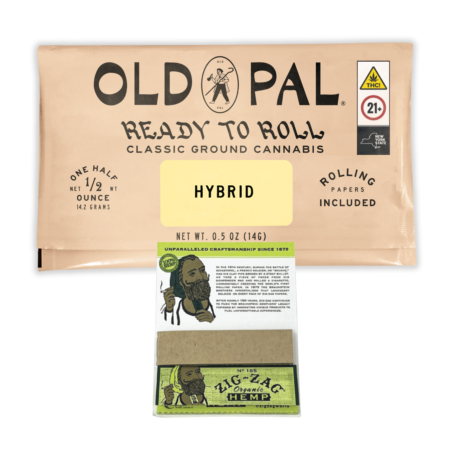 Photograph of product: Old Pal | Ground Flower | Hybrid | Cosmic Punch | Papers and Crutches Included - 14g