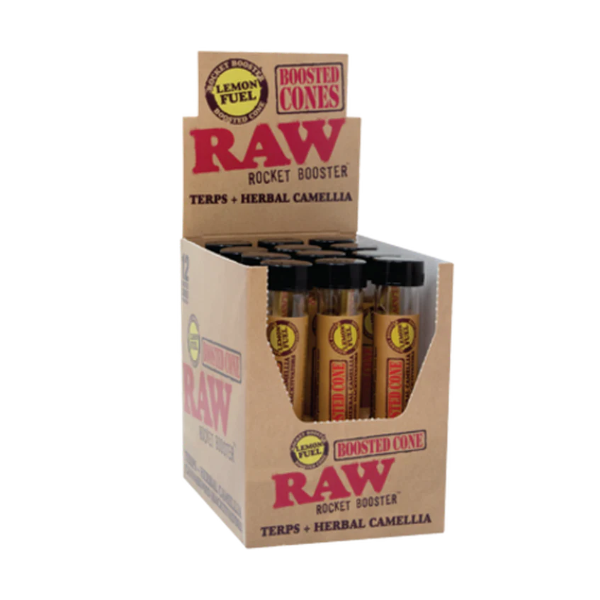 Photograph of product: RAW Rocket Booster Terpene CBD Infused Cones Lemon Fuel