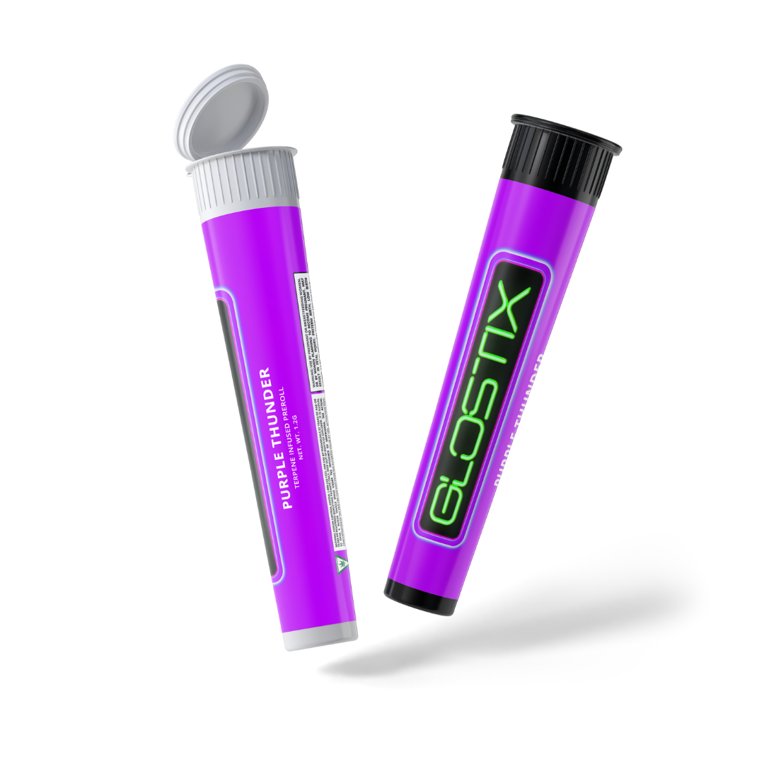 Photograph of product: GloStix - 1.2g Pre-Roll - Purple Thunder
